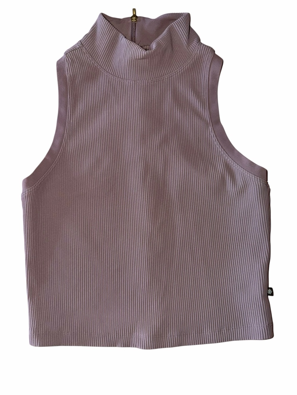 Athleta x Alicia Keys Ribbed Mock Neck Tank in Dusty Mauve XS